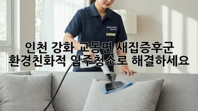인천 강화 교동면 새집증후군? 환경친화적 입주청소로 해결하세요!