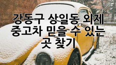 강동구 상일동 외제 중고차, 믿을 수 있는 곳 찾기
